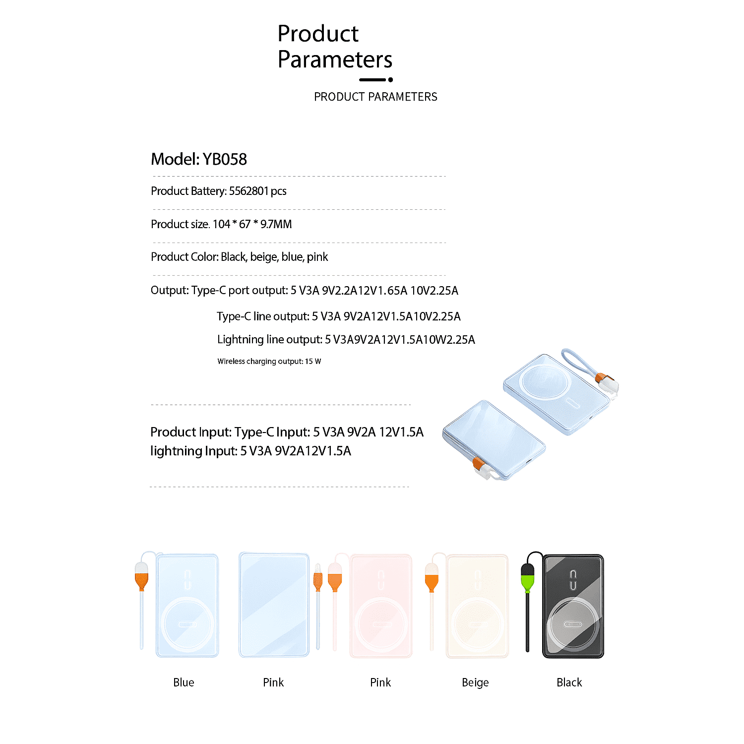 Mavark Magnetic Power Bank 16800mAh Portable Charger with Cables 22.5W Fast Charging, USB-C External Battery Pack for iPhone 16/15/14/13 Pro, Android, Samsung Galaxy & More