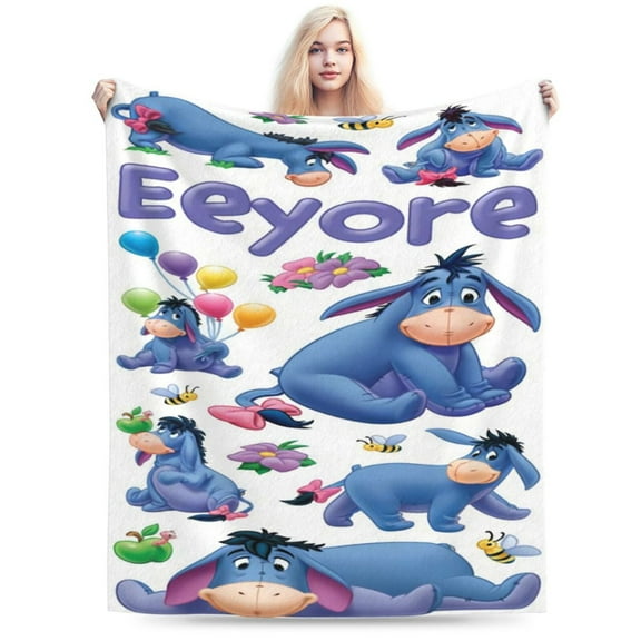 Eeyore Cartoon Fleece Blanket for Boys Girls Kids, Ultra Soft Cozy Warm Flannel Throw Blankets, Plush Blanket Gifts for Bed Sofa Living Room Couch Home Decor 40"X30"