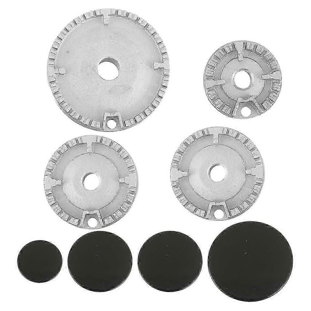 8 PCS Cooker Hat Set Oven Gas Hob Burner Crown Flame Cap Replacement Kit Fits Most Gas Stove Burner