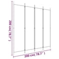 thumbnail image 4 of vidaXL 4-Panel Room Divider Black 200x200 cm Fabric, 4 of 5