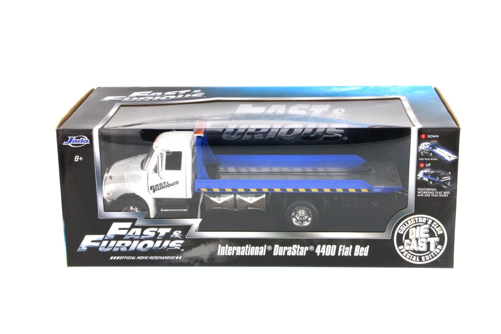 Fast & Furious Diecast Package - Flat Bed Tow Truck w/Fast & Furious  Brian's Nissan Skyline GT-R, Candy Blue - Jada Toys 97217 - 1/24 Scale  Diecast 