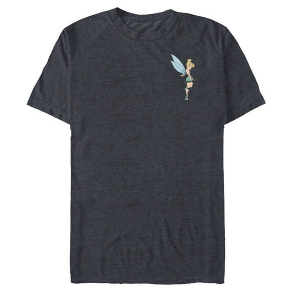 Disney Peter Pan Tinker Bell Small Pose - Short Sleeve Blended T-Shirt for Adults - Customized-Navy Heather