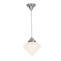 9"W Revival Schoolhouse W/Deco Cone Globe Mini Pendant