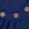 thumbnail image 5 of DENGDENG Summer Tops for Women 2024 Trendy Short Sleeve Fashion Button Square Neck Blouses Cute Petite Tops Shirts Dressy Tunic Tees 2024 Blue M, 5 of 8