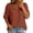 Brick Red, variant on Womens Summer Tops Short Sleeve Shirts Button Decor Casual Solid Pullover Top U Neck Trendy Tunic Blouses Beach Vacation Clothes Size M Green