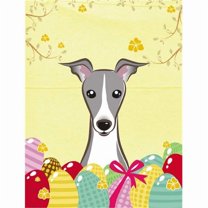 Carolines Treasures BB1918GF Italian Greyhound Easter Egg Hunt Flag Garden