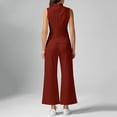 thumbnail image 3 of Women's Summer 2 Piece Outfits Neck Tank Top Cropped Wide Leg Pants Sets 2024 Fashion Tracksuit 3 Piece Women Suits Stretch Suit Women Suit Size Trouser Suit Womens Ski Overalls Womens Dress Pants, 3 of 5