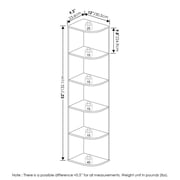 Furinno Pasir 5-Tier Corner Open Shelf Bookcase, French Oak