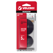 VELCRO Brand Sticky Back Hook and Loop Fasteners – Peel and Stick Permanent Adhesive Tape Keeps Classrooms, Home, and Offices Organized – Cut-to-Length Roll | 18in x 3/4in Tape | Black
