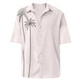 thumbnail image 4 of Inglocry Short Sleeve Shirts for Men Hawaiian Button Down Casual Summer Western Shirts Beach Solid Tshirts Collared Neck Tops White 2XL, 4 of 4