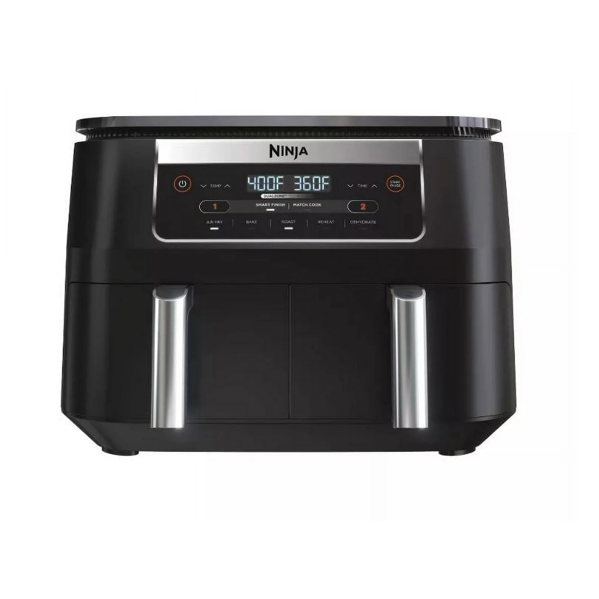 Restore.d Ninja DZ090 Foodi 6 Quart 5-in-1 DualZone 2-Basket Air Fryer with 2 Independent Frying Baskets, Match Cook & Smart Finish to Roast, Bake, Dehydrate & More (Certifie.d Refurbishe.d)
