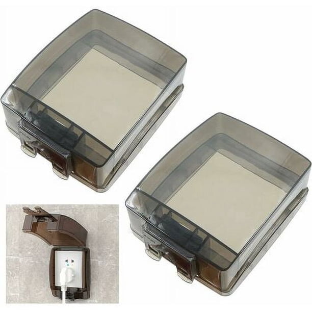 Rawiri Caja de enchufe autoadhesiva 2 piezas tapa de protección caja cubierta de enchufe funda protectora enchufe Antichoque niño resistente a la intemperie en uso cubierta de toma de corriente