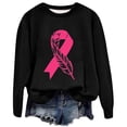 thumbnail image 1 of TINZ 2024 Mode Dames Décontracté Jour du Cancer Ruban Plume Imprimé Col Rond Manches Longues Chandail à Capuche Manches Raglan Haut Survêtements Décontractés Femmes Ensemble Chandail Léger Col Rabattu Chandail Femmes, 1 of 2