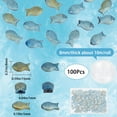 thumbnail image 2 of 1 caja de 100 piezas de cuentas de peces a granel, dijes de peces de vidrio, cuentas espaciadoras de animales marinos y oceánicos de verano, cuentas sueltas de peces pequeños de doble cara, 2 of 9
