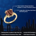 thumbnail image 2 of Gem Stone King 3.50 Ct Cushion Red Tiger Eye 18K Yellow Gold Plated Silver Double Prong Ring, 2 of 6