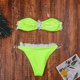 thumbnail image 5 of Tanga de cintura alta para mujer con nudo en la parte delantera y vendaje de 2 piezas, conjuntos de bikini, ropa de playa, m Feliz Sencillez, 5 of 5