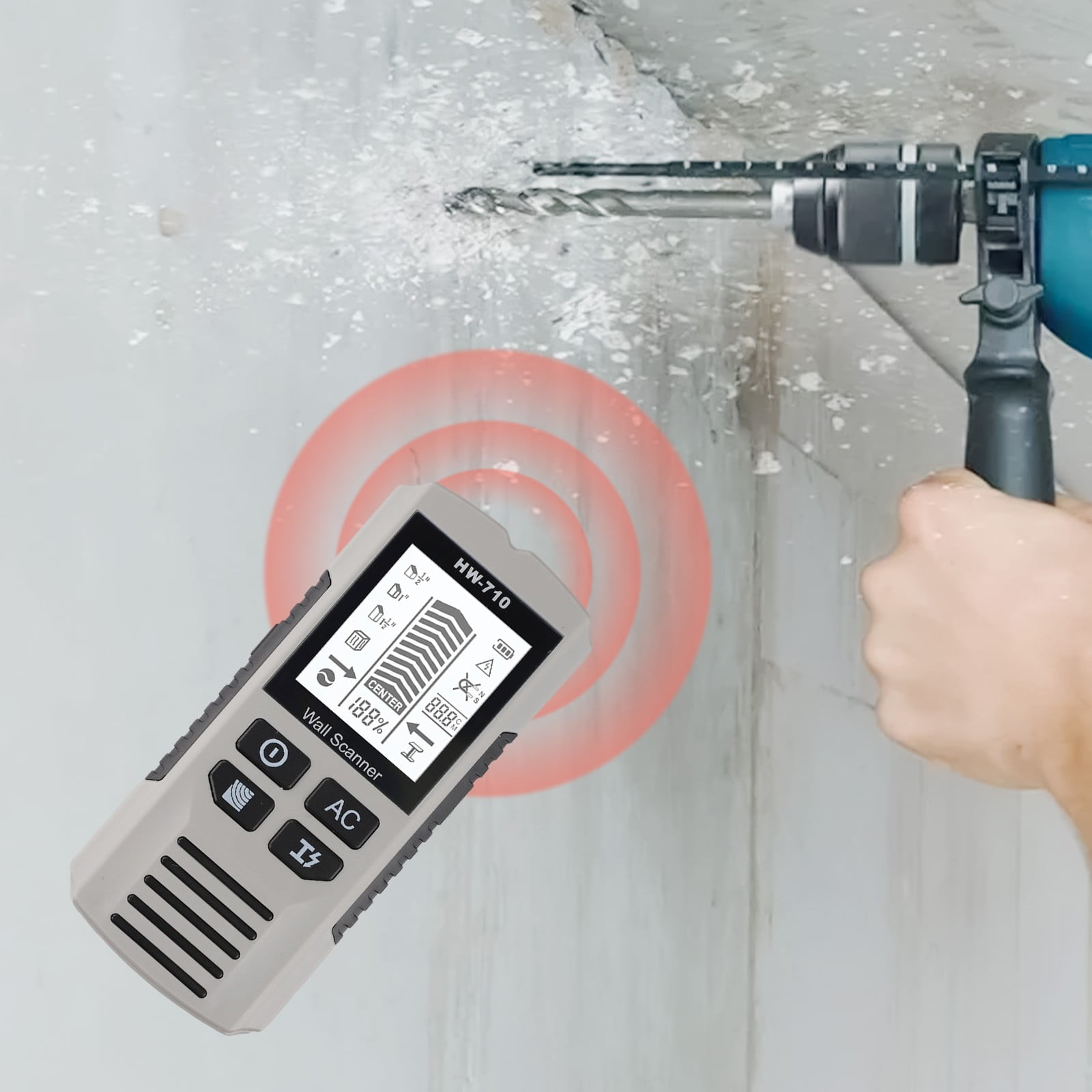 Yannee Handheld LCD Display Wall Metal Detector Stud Finder Wall Scanner Stud Finder