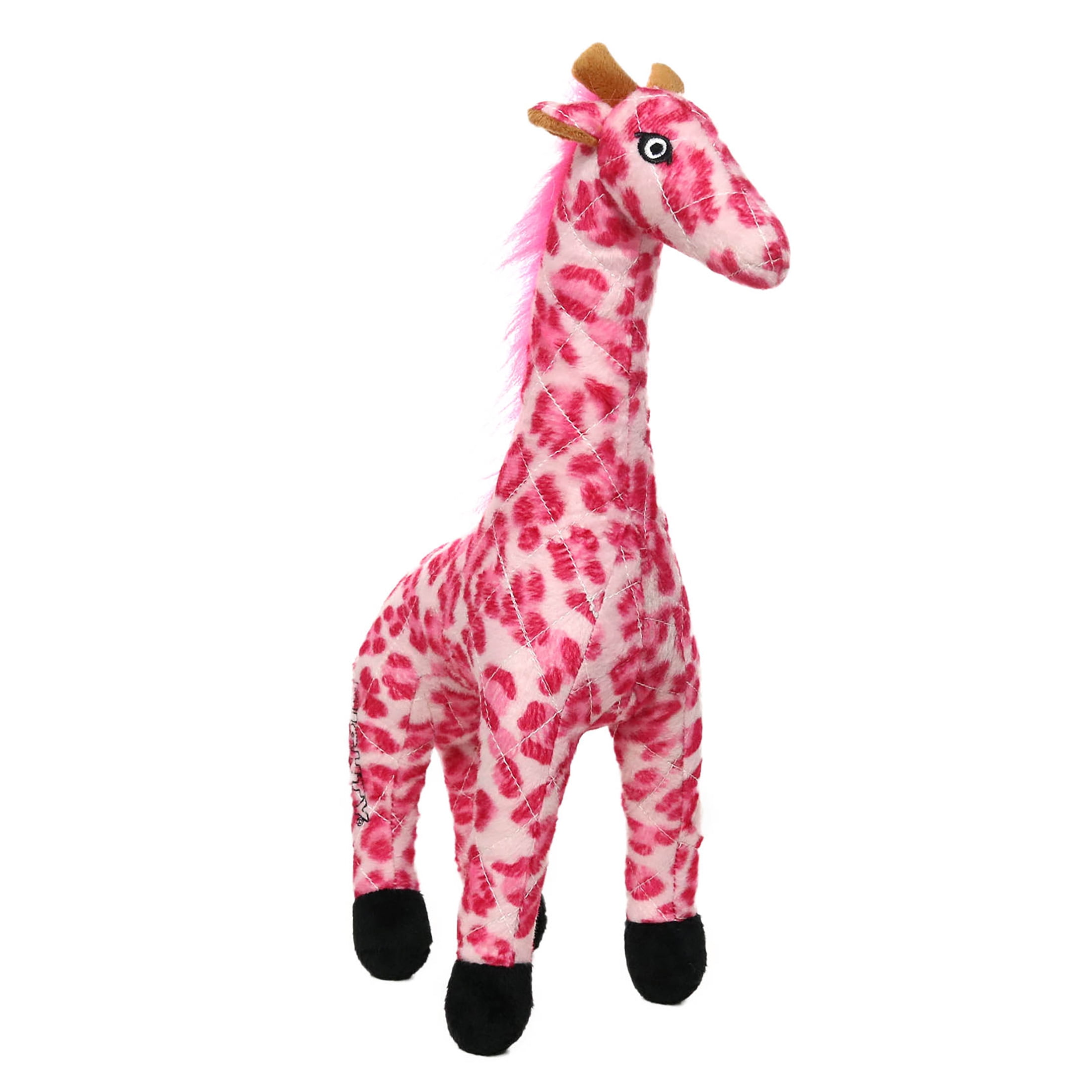 Mighty Safari Pink Giraffe Durable Plush Squeaky Dog Toy