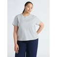 thumbnail image 2 of Free Assembly Women's and Women's Plus Cotton Cropped Boxy Tee with Short Sleeves, Sizes XS-4X, 2 of 6