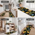 thumbnail image 5 of Black Colorful Flower Leaf Sunflower Pattern Kitchen Rugs Sets Of 3,Kitchen Runner Rugs Non Skid Washable,Decorative Kitchen Floor Mats for Kitchen,Sink,Laundry,17"x30"+ 17"x47" + 17"x59", 5 of 6