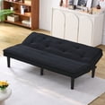 thumbnail image 4 of Leumius Corduroy Futon Sofa Bed,66" Modern Convertible Sleeper Sofa Couch with Adjustable Backrest for Living Room,Small Spaces,Gray, 4 of 8
