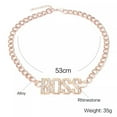 thumbnail image 4 of HOOUN Gold BOSS Chain Necklace Punk Big Gangster Shinny Rapper Fancy Dress Costume, 4 of 4