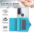 thumbnail image 6 of For Moto G Power 2022 Marble Patterned Case with Card Holder, Back Folio Kickstand PU Leather + Soft Crystal Bumper Edge, Magnetic Clasp Back Cover For Moto G Power 2022,Green, 6 of 6