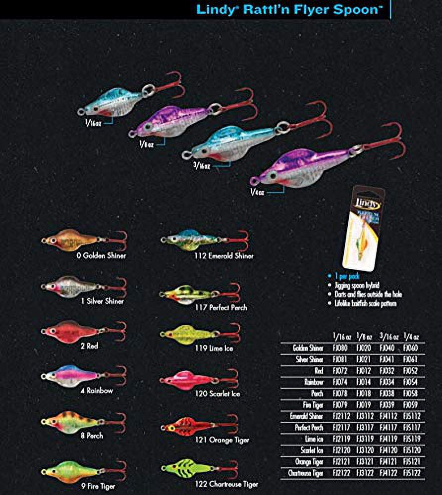 Lindy Rattl'n Flyer Spoon Ice Fishing Lure Red 1 1/4 in. 1/8 oz.