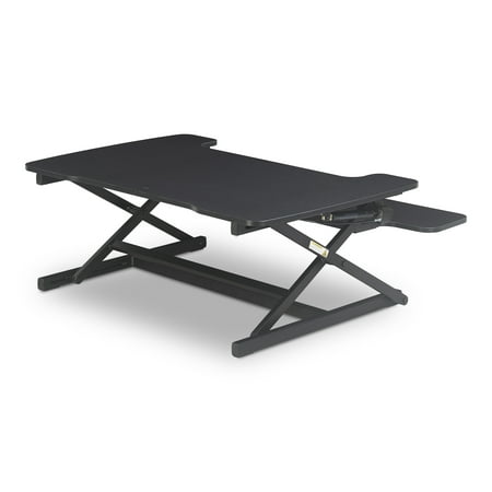 True Seating - Ergo Height Adjustable Standing Desk Converter, Large - Black