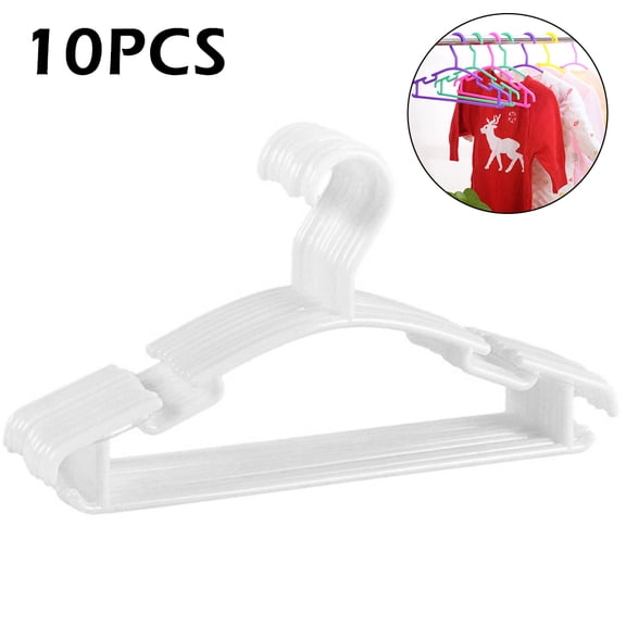 Willstar Kid's Plastic Clothing Hangers, 10 Pack, White
