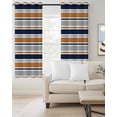 thumbnail image 2 of Orange Grey Striped Blackout Curtains for Bedroom/Living Room, Thermal Insulated Kitchen Curtains, Farmhouse Stripes Modern Abstract Art Grommet Darkening Window Treatment Drapes 52"x63"x2, 2 of 8