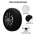 thumbnail image 2 of Fuzoiu cool blue flower Skull Print Universal Spare Tire Cover with Buckle Strap, Waterproof Wheel Covers for Jeep, Trailer, RV, Truck and All Car-16 inch, 2 of 6