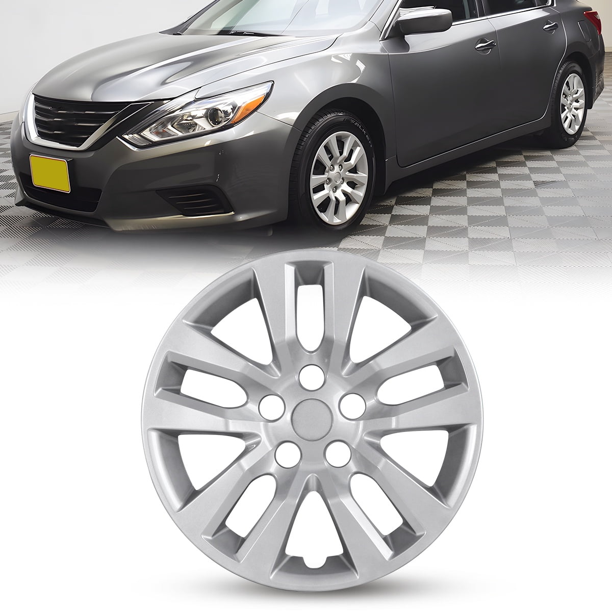 16" Set of 4 Hubcaps Wheel Rims Cover Fit for 2013-2018 Nissan Altima Sedan Compatible with Steel Wheels Snap on Installation(16-inch,Lacquer)