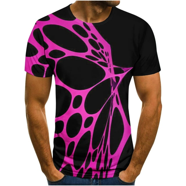 RKSTN Chemises pour Hommes T-shirt à Manches Courtes T-shirt 3D Imprimé Abstrait Non Relocalisé Manches Courtes Col Rond Mode Décontracté Quotidien Vacances T-shirt Haut Blouses Chemises Hawaïennes pour Hommes