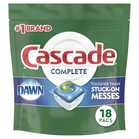 Cascade Complete ActionPacs, Dishwasher Detergent, Fresh, 72 ct ( 4 Pack of 18 count - 72 count