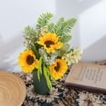 thumbnail image 5 of Artificial Flowers Faux Sunflower Bouquets Spring Fake Wildflowers Summer Silk Sunflowers Floral Arrangements for Home Kitchen Office Table Centerpieces Wedding Party Cemetery Flowers, 5 of 9