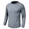 thumbnail image 5 of Men's Waffle Ribbed Knitted Pullover Henley Shirt Slim Fit Cotton Long Sleeve Casual Crew Neck T-Shirt Workout Shirt, 5 of 5