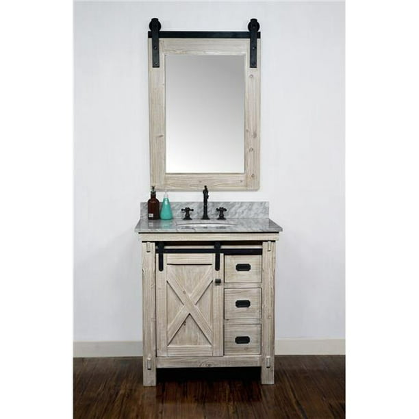 Infurniture Wk8530 Cw Top 30 In Rustic, Rustic 30 Inch Bathroom Vanity With Sink