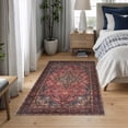 thumbnail image 3 of Bloom Rugs Washable Non-Slip 3' x 5' Rug - Red/Teal Blue/Yellow Traditional Medallion Area Rug for Living Room, Bedroom, Dining Room, and Kitchen - Exact size: 3' x 5', 3 of 9
