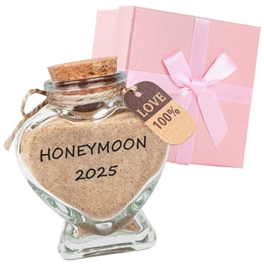 Kicpot Honeymoon Sand Keepsake Jar 2025, Romantic Honeymoon Gifts for Newlywed Couple,Bridal Shower Gift, Wedding Gift, Travel Gift for Couples, Newlywed, Fiance
