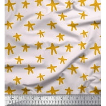 Soimoi Gold Georgette Viscose Fabric Starfish Ocean Print Fabric by the Yard 42 Inch Wide