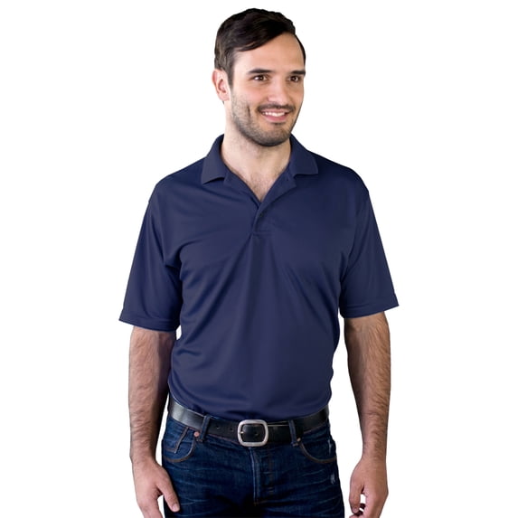 BlueGeneration Mens Solid Wicking Polo - Navy 4 Extra Large Solid