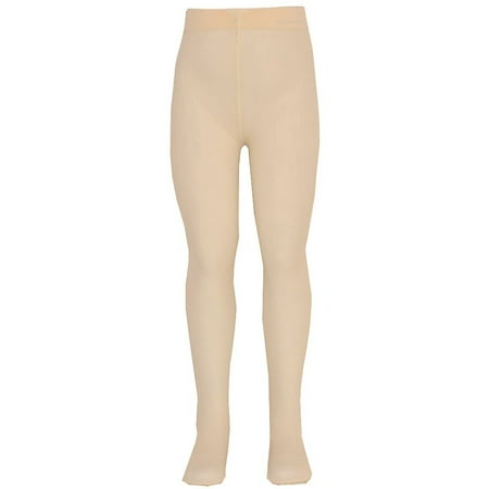 Girls Ivory Tights - Nicole Little Girls Ivory Solid Color Soft Stretchy Opaque Tights 2T-6