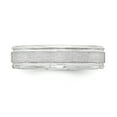 thumbnail image 3 of Sterling Silver Rhodium-plated 6mm Brushed Fancy Band Size 12, 3 of 3
