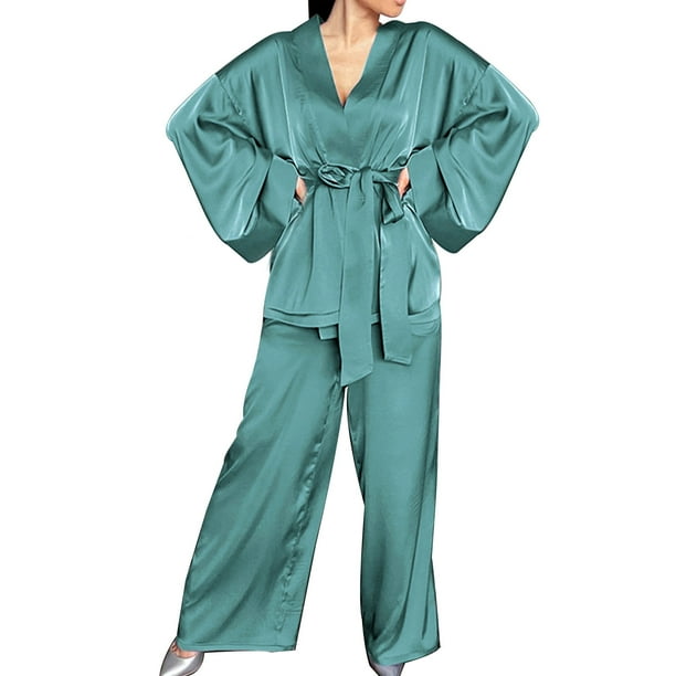 Conjunto de sudadera y pantalones Gibobby Cárdigan de color para mujer Con en la cintura y pantalones de pijama