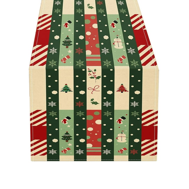 Christmas Table Runner 13X72 Inch Christmas Table Runner for Kitchen Decoration Dinner Christmas Holiday Birthday Party Table Home Decoration Christmas Decorations for Home