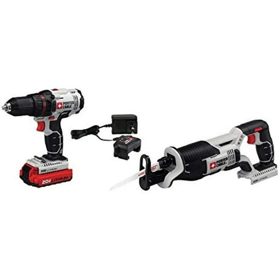 PORTER-CABLE 20V MAX Cordless Drill Combo Kit with Reciprocating Saw, 2-Tool PCCK603L2