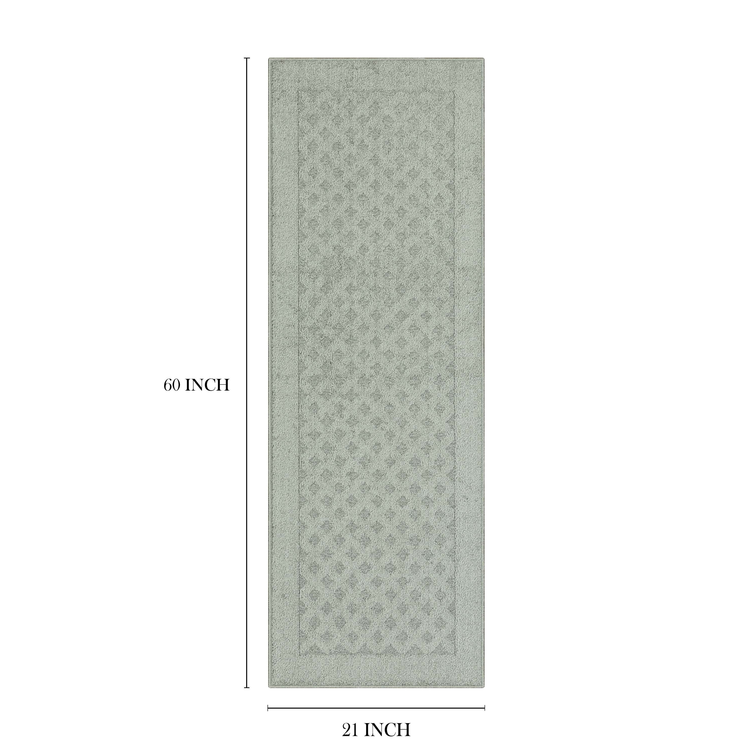 Mainstays Dylan Solid Diamond Pewter Gray Olefin Indoor Runner Rug, 1 ft 9 in x 5 ft