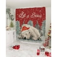 thumbnail image 3 of Vintage Red Christmas Shower Curtain, Xmas Bear Tree Snowflake Waterproof Washable Boho Funny Cute Shower Curtains Set for Bathroom Farmhouse Bathtubs Decor with Hook, 72"Wx84"L, 3 of 7