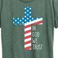 thumbnail image 3 of Instant Message - In God We Trust Flag Cross  - Women's Short Sleeve Graphic T-Shirt, 3 of 6